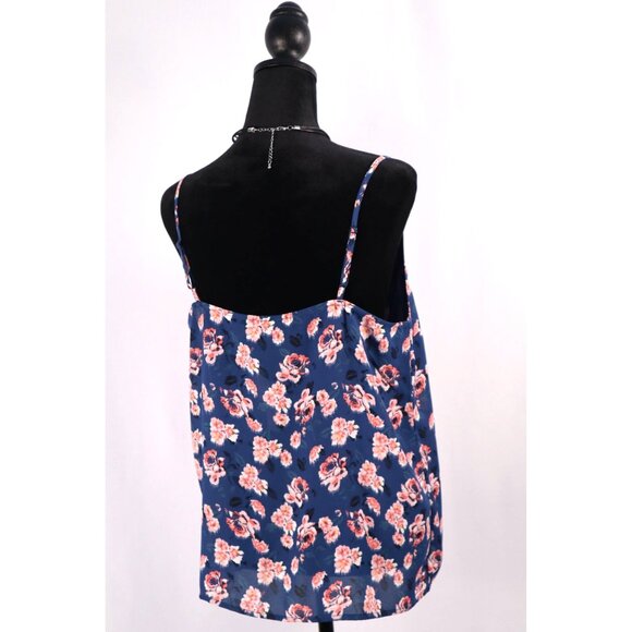 Banana Republic‎ Blouse Floral Navy Sleeveless with Adjustable Straps - Size M - Picture 2 of 10